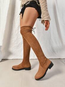 Latest Fashion Black Over-The-Knee Boot Suitable For Office Wear & Skirts, Women - Brown - View 1