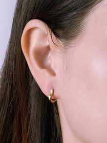 1 paire de boucles d'oreilles en forme de cœur en argent sterling S925, boucles d'oreilles en forme de cœur doré, légères, hypoallergéniques, élégantes, boucles d'oreilles simples à la mode, cadeau de la Saint-Valentin, livré avec boîte-cadeau