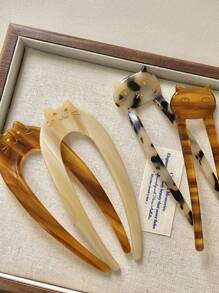 1 件亚克力可爱休闲猫发夹，秋冬季发饰 - 彩色 - 查看 5