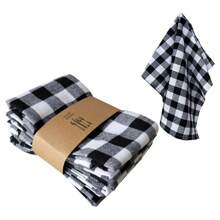 1pc/2pcs/6pcs/10pcs Plaid Pattern Napkins, Suitable For Wedding And Daily Use - Black and White - View 10