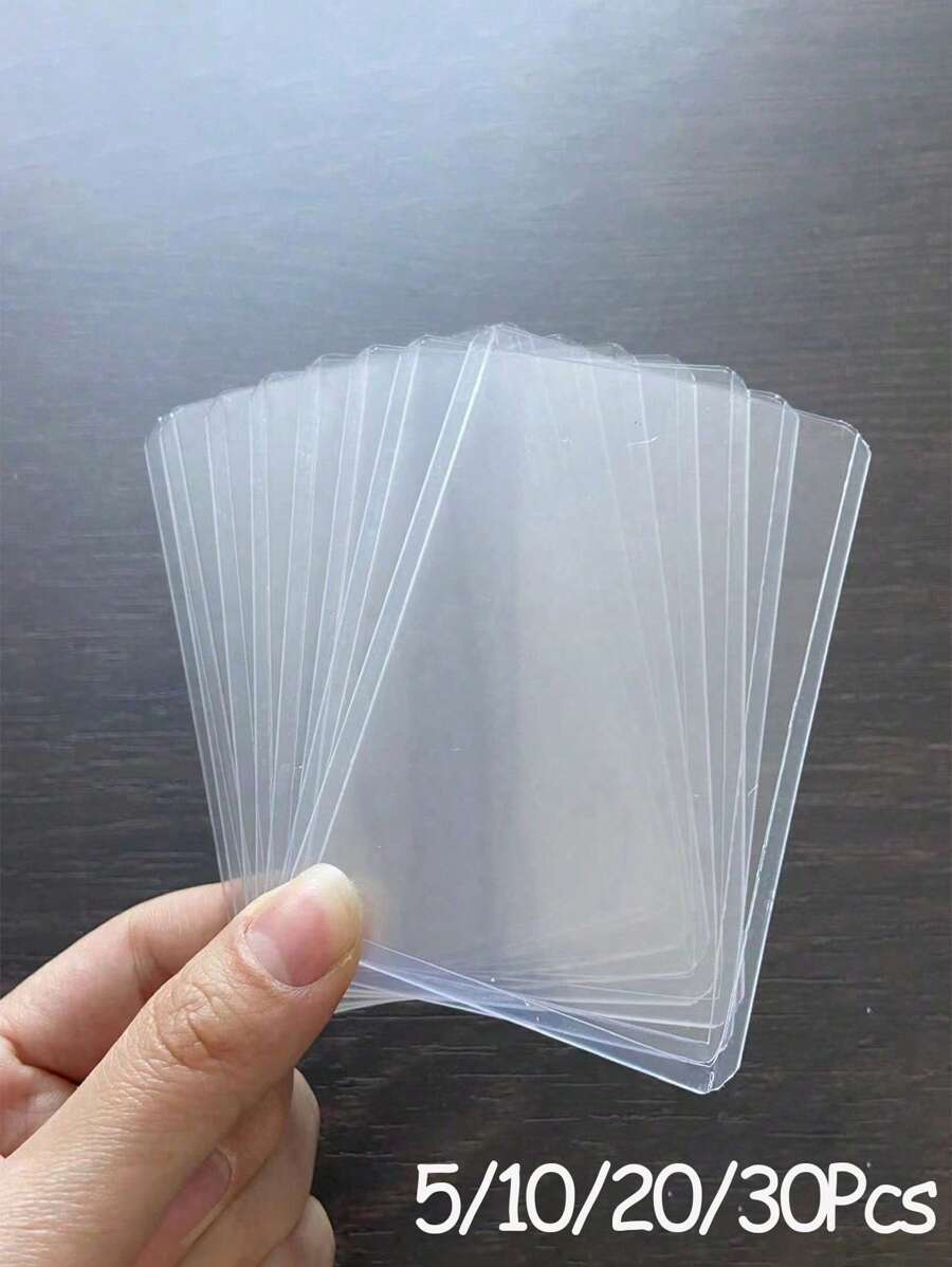 5/10/20/30张防水透明相册卡片保护膜透明塑料保护套ol照片收纳相册盒透明可粘贴贴纸交易卡体育卡明星卡韩国明星卡ol照片收藏必备配件礼品卡夹卡夹钱包名片夹信用卡夹身份证夹卡片夹女士女士男士卡钱包 - 彩色 - 查看 1