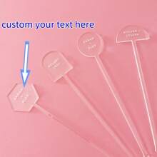 Palitos de agitación de boda de acrílico personalizados, agitadores de bebida personalizados, mezcladores de cócteles, agitadores de bebida personalizados - multicolor - Ver 1
