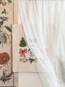 VOESETO 1 件圣诞树图案手提包单肩包，适合旅行日常通勤女士可重复使用购物袋，送给她的最佳礼物，折叠单肩包夏季海滩度假包圣诞礼物 - 米色 - 查看 7