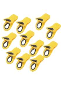 12 个优质食品袋密封夹 - 多功能、防潮、防尘、密封 - 适用于各种塑料袋、零食袋、厨房收纳袋和储物袋，易于使用的厨房配件 - 彩色 - 查看 12