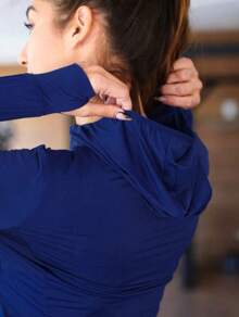 Women's Fitness Jacket: Style, Function And Comfort In One Look - 藏蓝色 - 查看 3