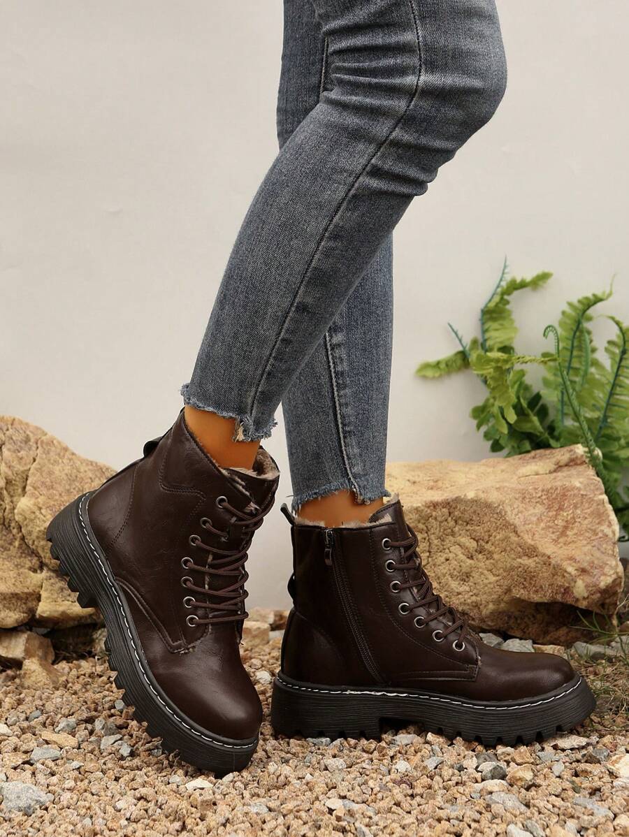 New Arrival Women Round Toe Thick Sole Fashion Boots,
