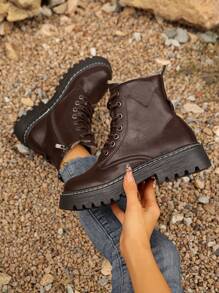 New Arrival Women Round Toe Thick Sole Fashion Boots,