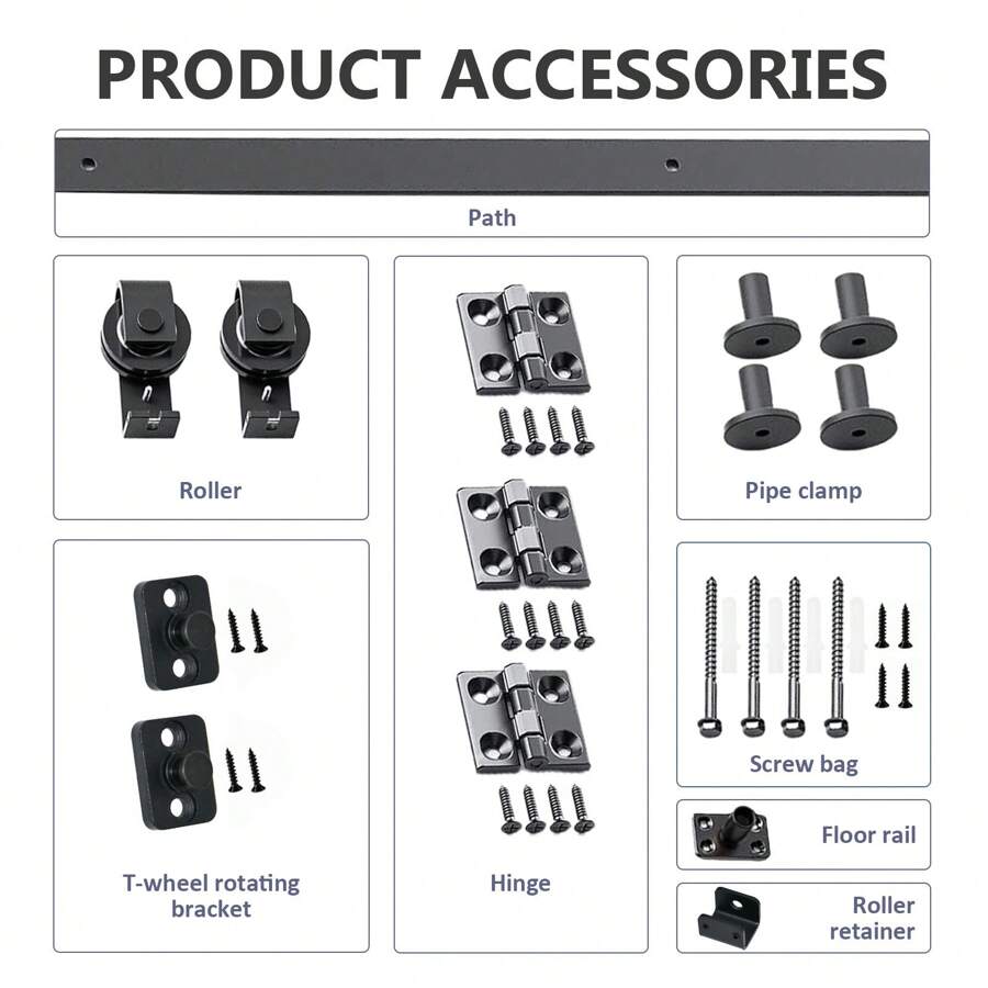 Sliding Barn Door Hardware Track Kit Top Mount Roller Heavy Duty
