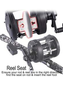 SOUGAYILANG Fishing Reel Round Baitcasting Fishing Reel Conventional Reel For Catfish, Salmon/Steelhead, Striper Bass, Pike,Inshore Surf Fishing Reels - Black - View 8