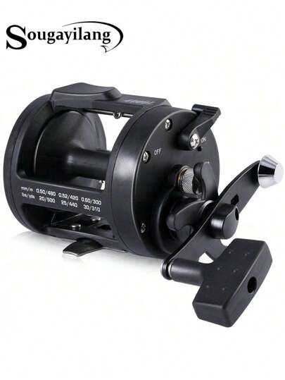 SOUGAYILANG 钓鱼线轮 圆形诱饵钓鱼线轮 传统线轮 适用于鲶鱼、鲑鱼/虹鳟、鲈鱼、梭子鱼、近海冲浪钓鱼线轮
