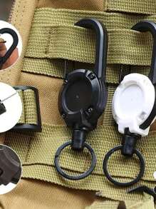 Anti-Theft Tactical Retractable Key Chain With Outdoor Automatic Retractable Wire Rope - Multicolor - View 5