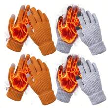 4 đôi găng tay cảm ứng mùa đông cho nữ - Ấm áp, dày và lót nhung cho lái xe và đạp xe | Thời trang và đa năng cho thời tiết lạnh - Nhiều màu - Xem 13