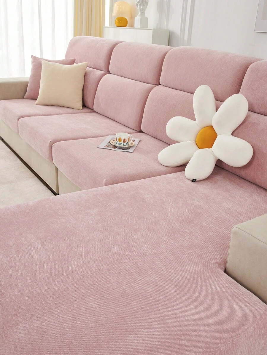 1件装四季弹力雪尼尔沙发套，防滑全包覆式沙发座垫，可水洗防尘沙发套，家居装饰宠物友好型保护套，适用于卧室、办公室、客厅、L型贵妃椅以及1-2-3-4人沙发