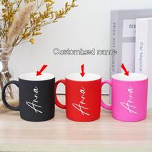 G MUGS 3 件，个性化定制名字定制牛奶咖啡杯，11 盎司/320 毫升陶瓷咖啡杯，水杯，夏季冬季饮具，生日礼物，节日礼物，家庭，同事，领导，妻子，姐妹，有趣的礼物，独特的情人节礼物，茶杯，派对 - 多色 - 查看 10