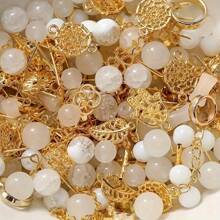 90 克混色裂纹玻璃珠和垫片套装，非常适合 DIY 珠宝制作 - 手镯、项链、耳环 - 90g爆裂住與間隔件套裝 - 查看 11