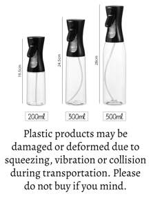 1 个 200/300/500ML 油喷雾器，连续喷雾瓶 - 塑料水雾喷雾器，油喷雾瓶家用厨房空气炸锅油喷雾瓶雾化食用油喷雾罐油喷雾瓶，拇指操作，高压，细雾，无味，便携 - 彩色 - 查看 7