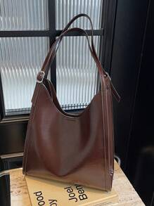 1 件复古大容量优雅多用途通勤腋下包女士 - 咖啡棕 - 查看 2