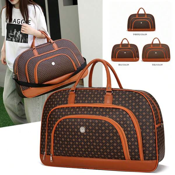 Mala de Viagem Impermeável Envio Cor Aleatória Marrom Azul Escuro Mala Unissex Masculina Feminina Bolsa de Academia Fitness