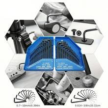 30pcs Hex Wrench Set Imperial Metric Combination Hex Key Wrench Set With Storage Case - Black - View 3