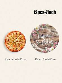 Bộ 12/24 món, Đồ dùng dùng một lần, Khay giấy dùng một lần theo chủ đề vân gỗ, Khay giấy 7 inch, Khay giấy 9 inch, Khay đựng thức ăn, Khay tiệc, Chất liệu, Thích hợp cho nhiều lễ hội khác nhau như đám cưới, tiệc độc thân, tiệc chiêu đãi, tiệc tùng, dã ngoại, cắm trại, tiệc nướng, v.v. - Nhiều màu - Xem 5