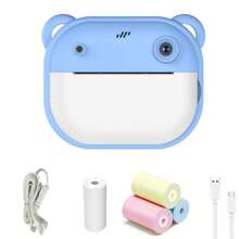 Instant Print Camera, Print Photo Selfie Video Digital Camera With Paper Film, Mini Learning Camera Gifts For Birthday Holiday Travel(No Memory Card But Can Be Printed Directly)