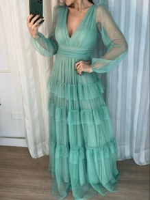 Seven Marias Dress For Bridesmaids At Weddings And Parties. - Màu xanh Bạc hà - Xem 1