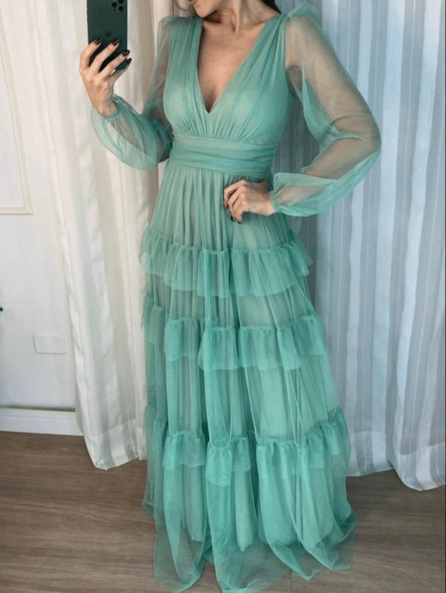 Seven Marias Dress For Bridesmaids At Weddings And Parties. - Màu xanh Bạc hà - Xem 1