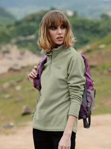 TECTOP 女士抓绒套头衫，长袖经典款四分之一拉链柔软轻便冬季毛衣，随机logo发货，滑雪服