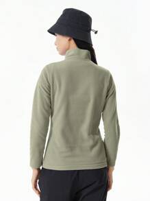 TECTOP 女士抓绒套头衫，长袖经典款四分之一拉链柔软轻便冬季毛衣，随机logo发货，滑雪服