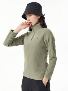 TECTOP 女士抓绒套头衫，长袖经典款四分之一拉链柔软轻便冬季毛衣，随机logo发货，滑雪服