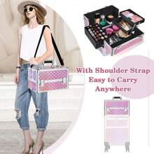 4 In 1 New Upgrade Makeup Rolling Case For Travel Storage Bag,Makeup Bag,Cosmetic Bag,Vacation Organizer,Large Capacity Makeup Organizer Makeup Case, For Lipstick, Brush, Skincare, Mobile Phone, Coin, Small Items, For Home,Gift,Vacation And Festival Halloween Christmas Multifunctional Use