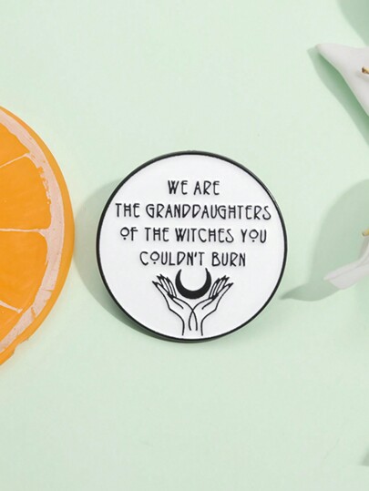 1 buc. Ace emailată Suntem nepotele vrăjitoarelor pe care nu le-ați putea arde Broșă de metal pentru rever, cadou de bijuterii