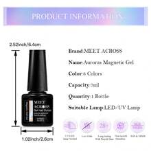 7ml Auroras 彩虹猫磁性凝胶指甲油激光闪光闪亮半永久性可去除 UV LED 清漆美甲 DIY - 彩色 - 查看 11