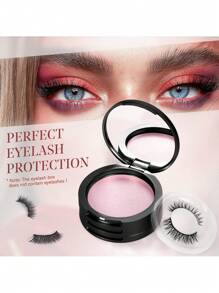 睫毛收纳盒 2/3 层圆形睫毛盒带镜子空旅行睫毛收纳盒收纳盒（不含假睫毛）适合女士和女孩