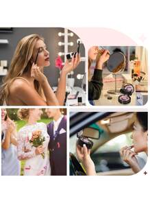 睫毛收纳盒 2/3 层圆形睫毛盒带镜子空旅行睫毛收纳盒收纳盒（不含假睫毛）适合女士和女孩