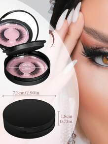 睫毛收纳盒 2/3 层圆形睫毛盒带镜子空旅行睫毛收纳盒收纳盒（不含假睫毛）适合女士和女孩