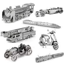 3D金属拼图DIY金属拼装模型，交通工具，电车，蒸汽火车，自卸卡车模型，圣诞礼物 - 車2 - 查看 2
