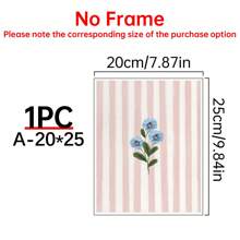 1 件腮红条纹极简花卉艺术印刷品、墙壁艺术、时尚装饰、抽象复古绘画、英式花园、花卉、小屋、帆布墙壁海报、墙壁海报墙壁艺术装饰壁画、家居装饰、海报艺术、卧室客厅走廊装饰 - 彩色 - 查看 14