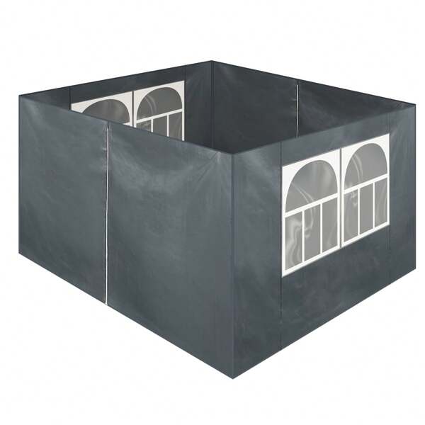 CLIPOP CLIPOP Pavillon Seitenteile 4-er Set für 3x3m Seitenteile mit Fenster für Gartenpavillon und Faltpavillon Windschutz Sichtschutz für Partyzelt