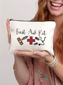 多功能帆布急救包拉链袋不含酒精，非常适合旅行和家庭使用 - 送给护士、医生和任何康复人员的完美礼物药袋药品储存袋药品整理器急救包急救包旅行配件旅行整理器旅行必需品旅行用品旅行包大学度假巡航夏季假期户外露营徒步旅行狩猎必备品 - 查看 2