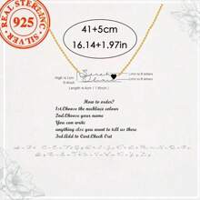 定制个性化双名字心形锁骨链项链采用 S925 银制成，优雅浪漫，时尚奢华，具有波西米亚风格。非常适合母亲节、情人节、生日、周年纪念日、毕业典礼 - 金黃色 - 查看 4