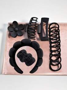 3Pcs/16pc/Set Spa Headband & Wristbands Set For Face Washing, Makeup And Skincare Headbands And Wristbands, Puffy Makeup Headbands For Face Washing, Mask, Skin Treatment, Hairdressing Accessories, Fluffy Cloud Shaped Head Band, Non Slip Head Hoop, Elastic Water Absorbent Wrist Towel, Suitable For Face Washing Skincare Make Up Spa Travel Essentials - Multicolor - View 23