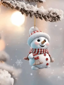 1 件/5 件可爱圣诞雪人挂饰，适用于圣诞节、新年、圣诞树装饰、生日、婚礼、庆祝活动、亚克力 - 彩色 - 查看 8