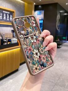 苹果 1 件时尚花卉相机保护手机壳兼容 iPhone/Galaxy/Infinix/Redmi/OPPO/VIVO/Honor/Oneplus - 棕色 - 查看 5