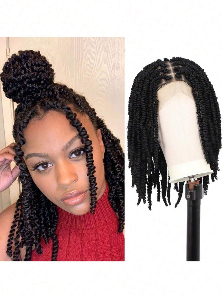 Tóc giả bện ren đôi toàn bộ, tóc giả bện xoắn lò xo không thắt nút, tóc giả Passion Twist dành cho phụ nữ, tóc giả bện ren tổng hợp dài 16 inch, tóc giả bob dùng hàng ngày