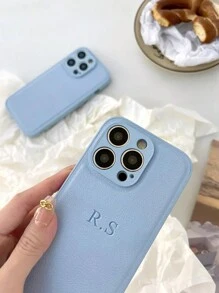 定制个性化姓名手机壳，兼容 11 12 13 14 15 16 17 Pro Max Plus 17 Air 13 12 Mini，韩国奢华 PU 皮革，3D DIY 刻字，可刻字母、姓名缩写等。兼容 X XS XR XS MAX 7 8 Plus，防震手机壳，节日礼物，送给情侣、朋友、家人或自己。兼容三星 Galaxy S25 S24 S23 S22 S21，可爱手机壳，国际版，非国内版。 - 淺藍色 - 查看 3
