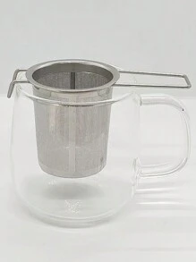 1个不锈钢茶漏，茶叶过滤器，散装茶叶扩散器，带可折叠长柄，可挂在茶壶或杯子上冲泡散装茶叶和咖啡。 - 銀色 - 查看 5