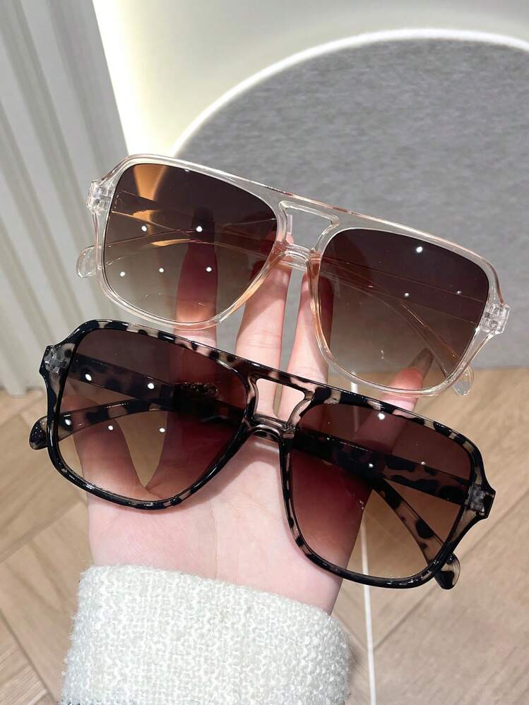 1 Pair/2-3 Pairs Women's Korean Style Leopard Print Aviator Glasses- Suitable For Back To School, Beach Vacation, Music Festivals, Streetwear And Daily Outfit | Fashion Accessory - Multicolor - View 4