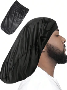 1pc Men's Sleep Cap, Soft Elastic Silk Satin Cap For Hair Protection And Styling