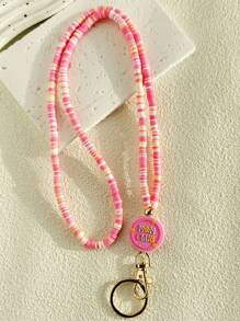 1 件 MOM CLUB 串珠挂绳 Heisi 串珠挂绳 MAMA 挂绳适用于身份徽章和钥匙可分离式礼物，适合女性 - 彩色 - 查看 11